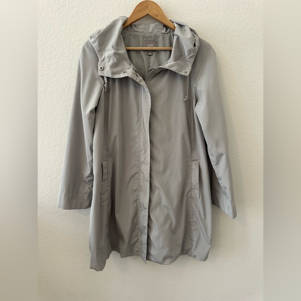 J. Jill Light Gray Small Women’s Hooded Trench Coat